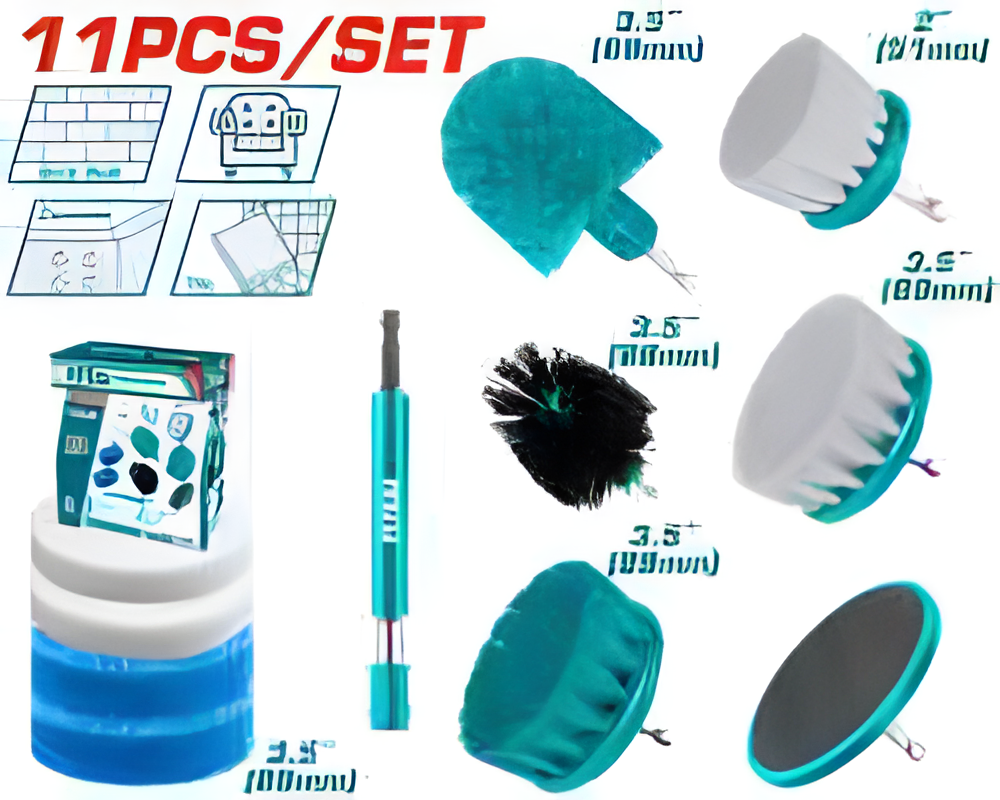 TACB1101 - Coffret 11 brosses de nettoyage - TOTAL MAROC