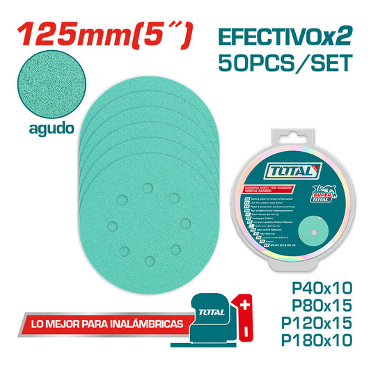 TAC125050 - Feuille abrasive pour ponceuse orbitale - TOTAL MAROC