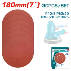 Feuilles abrasives orbitale TOTAL 180 mm – 30 pièces | TAC180030