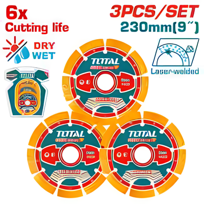 TOTAL JEU 3 DISQUES COUPE DIAMANT SOUDÉS LASER AU MAROC [TAC2179033]