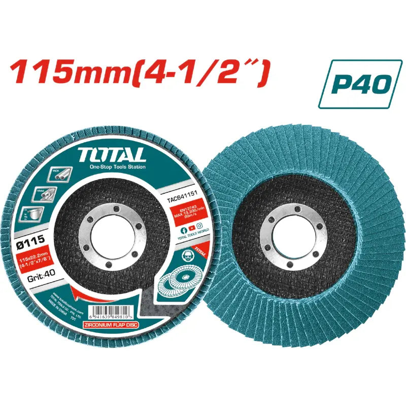 Disques à lamelles en zirconium. x 22 mm TOTAL | 115 mm | TAC641152