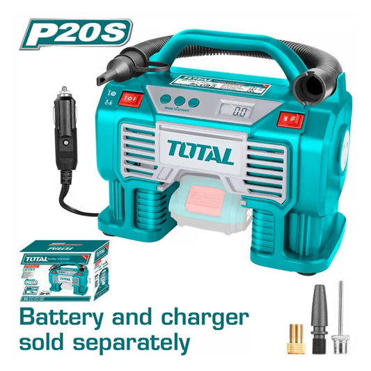 Compresseur d’air automatique a batterie TOTAL | 20V | TACLI2002