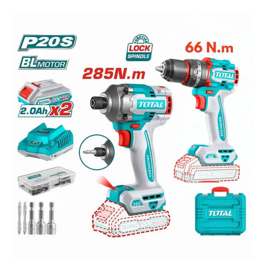 Pack Clé a choc 285N.m Perceuse visseuse 66N.m TOTAL | 20V | TCKLI20277