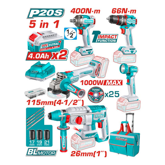 TCKLI20592 - Kit combo sans fil 5 pièces - TOTAL MAROC