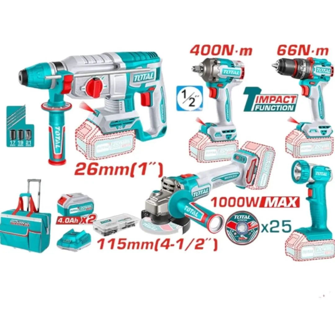 Pack 5en1 Sans fil TOTAL | 20V | TCKLI20592