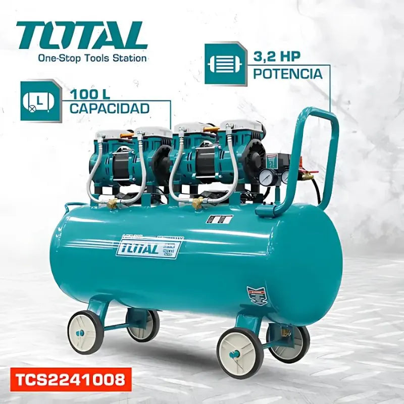 Compresseur d’air 100L 3.2 HP 8 Bars TOTAL | TCS2241008