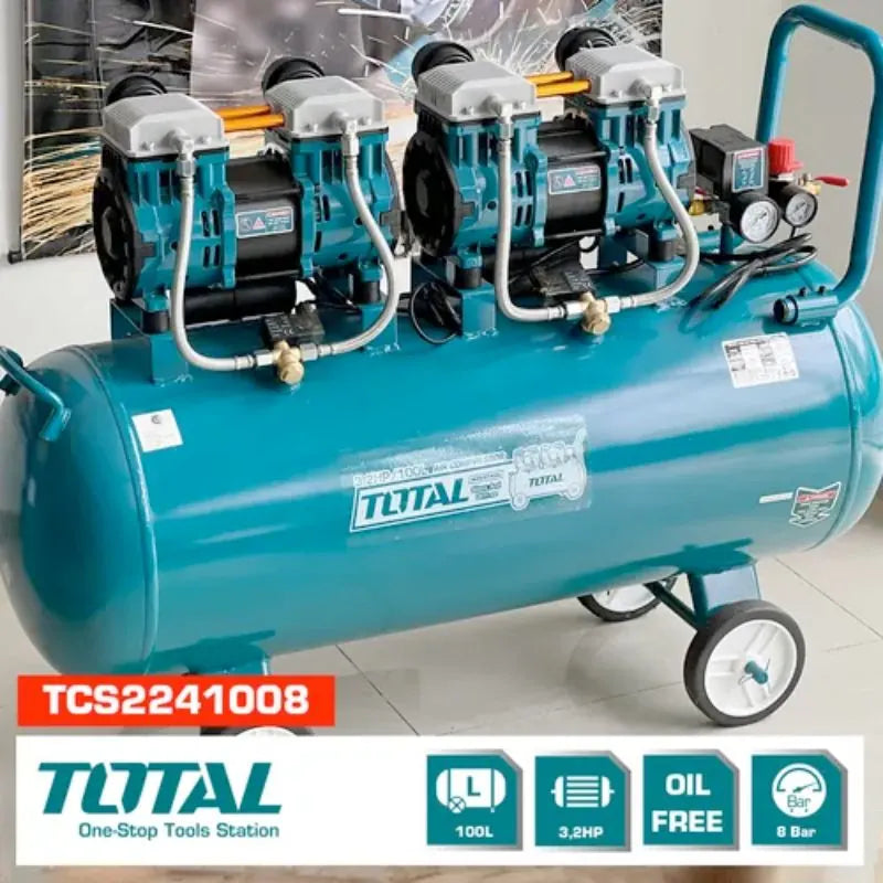 Compresseur d’air 100L 3.2 HP 8 Bars TOTAL | TCS2241008