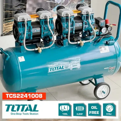 Compresseur d’air 100L 3.2 HP 8 Bars TOTAL | TCS2241008