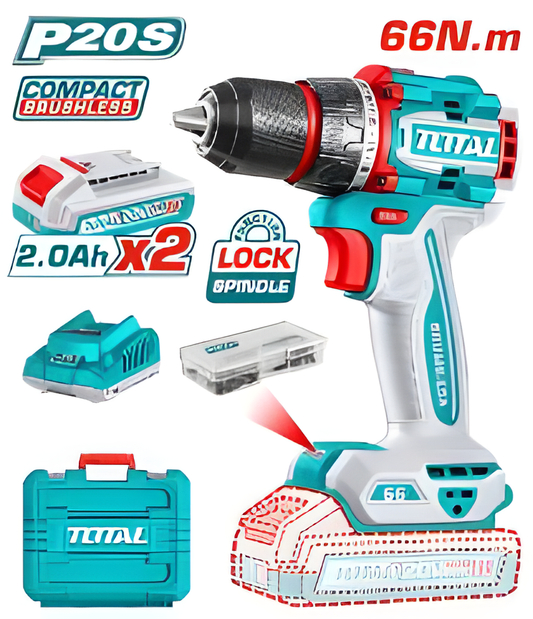 TDLI20668 - Perceuse visseuse sans fil compacte brushless - TOTAL MAROC