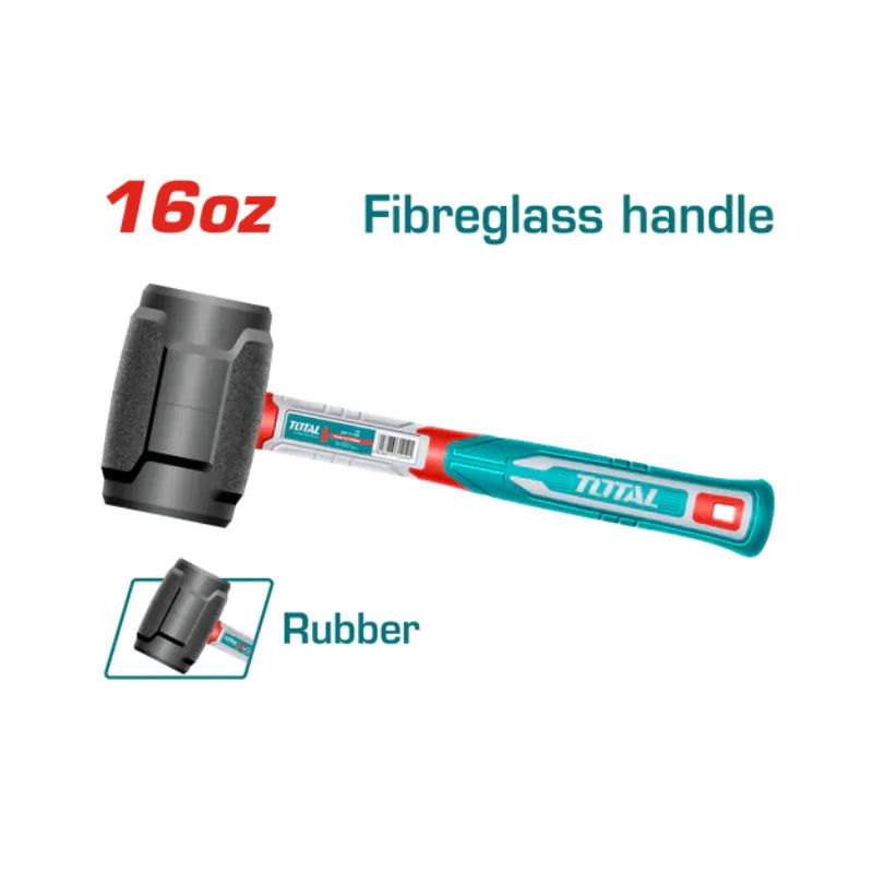 Marteau en caoutchouc 450G manche en fibre de verre TOTAL | THRUH6816