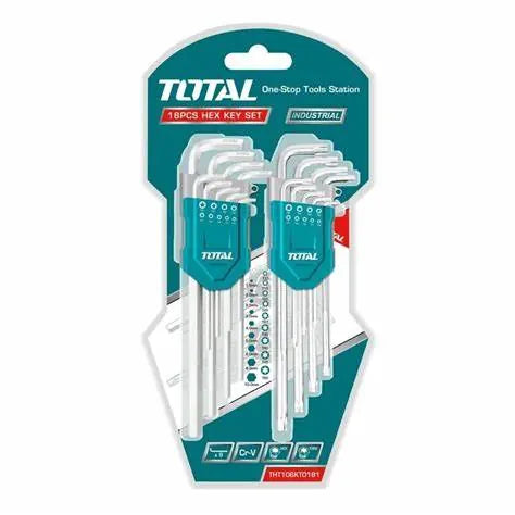 Jeu de clés Hexagonales & Torx 18 Pièces TOTAL | THT106KT0181