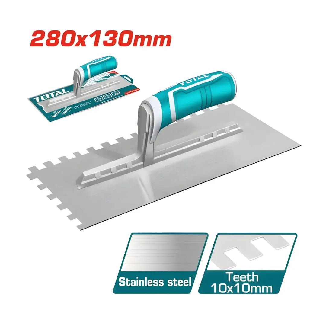 Truelle à plâtre avec dents 280× TOTAL | 130 mm | THTT81286