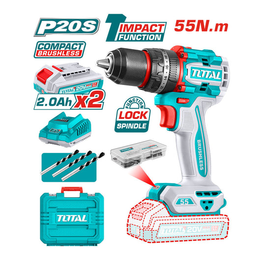TIDLI20558 - Perceuse à percussion sans fil compacte brushless - TOTAL MAROC