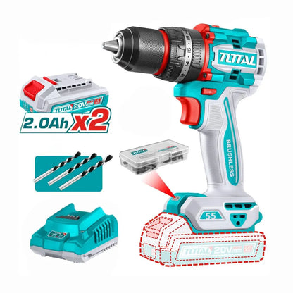 Perceuses-visseuses sans fil 55N.m TOTAL | 20V | TIDLI20558