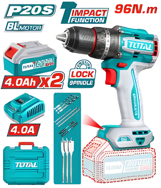 TIDLI20968 - Perceuse à percussion sans fil brushless - TOTAL MAROC