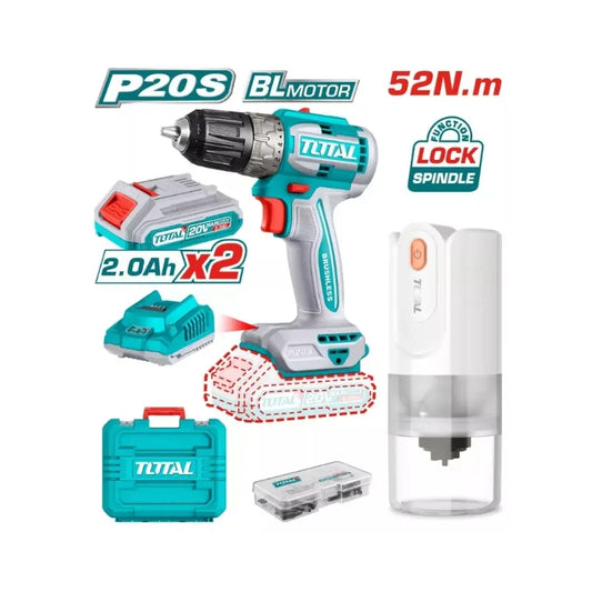 Perceuse Visseuse sans fil Brushless avec Broyeur à café TOTAL | 20V | TOSLI240315