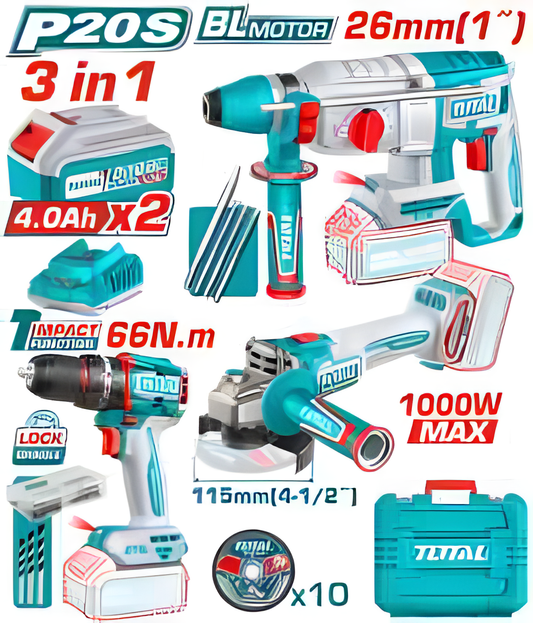 TOSLI241198 - Kit combo sans fil 3 pièces - TOTAL MAROC
