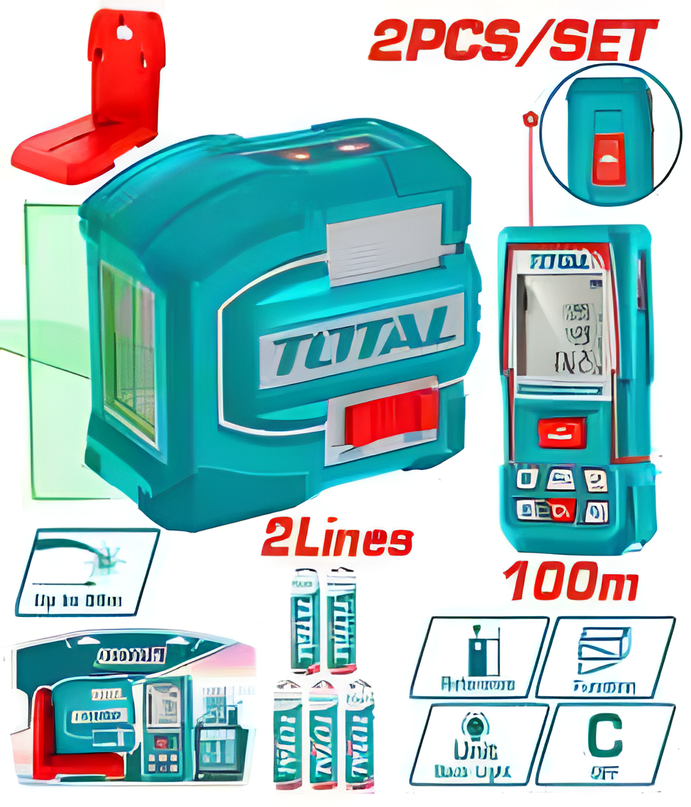 TOSLL0502 - Kit niveau laser et mesure distance - TOTAL MAROC