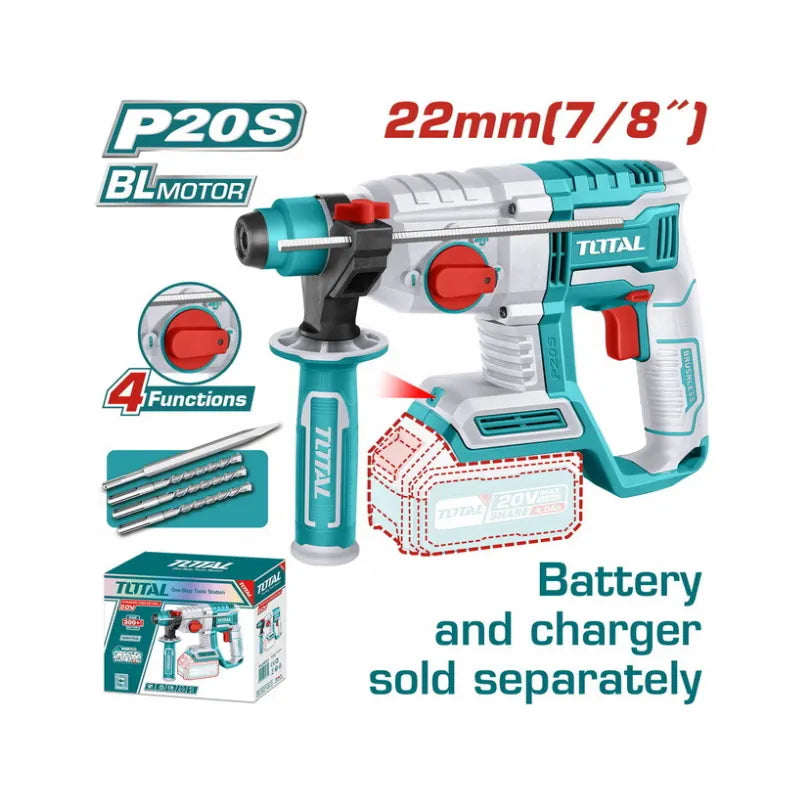 Marteau perforateur Lithium-Ion TOTAL | 20V | TRHLI20208