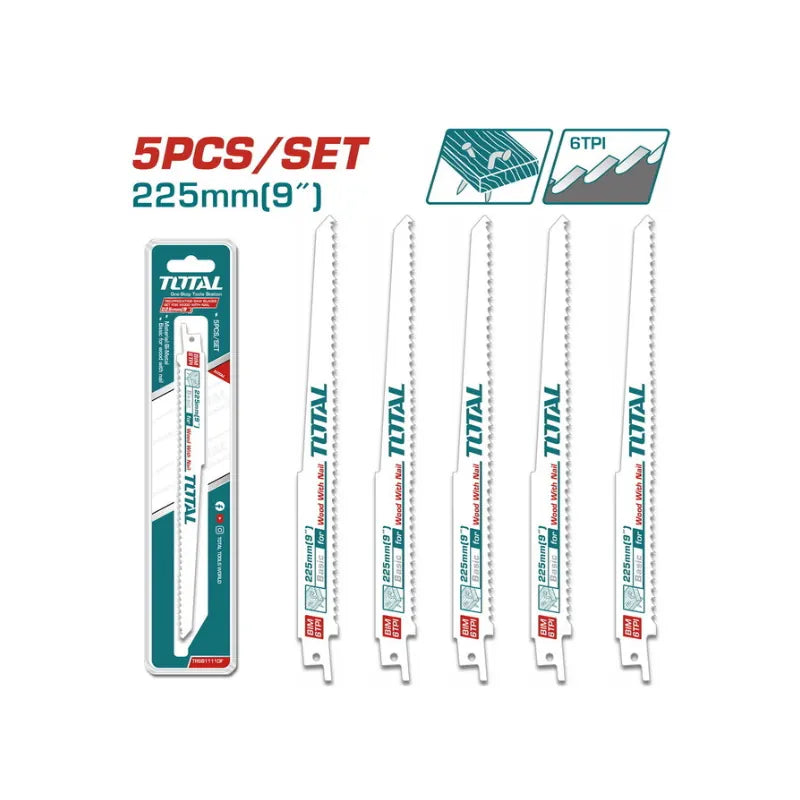 Lames de scie sabre pour le bois avec clou 5pcs TOTAL | TRSB1111DF