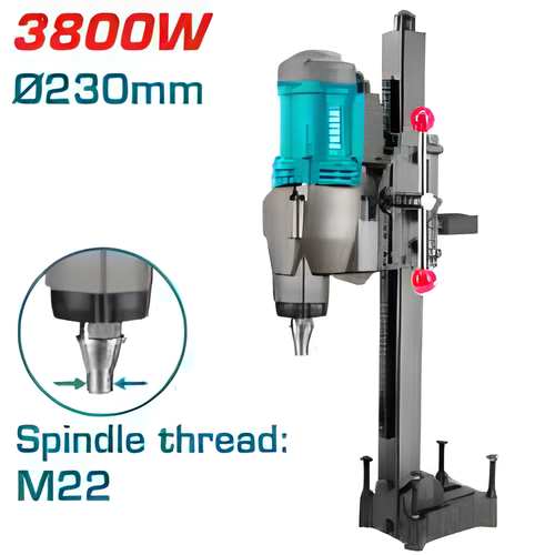 Perceuse diamant TOTAL TDDM38001 3800 W pour carottage jusqu'à 230 mm dans le béton armé