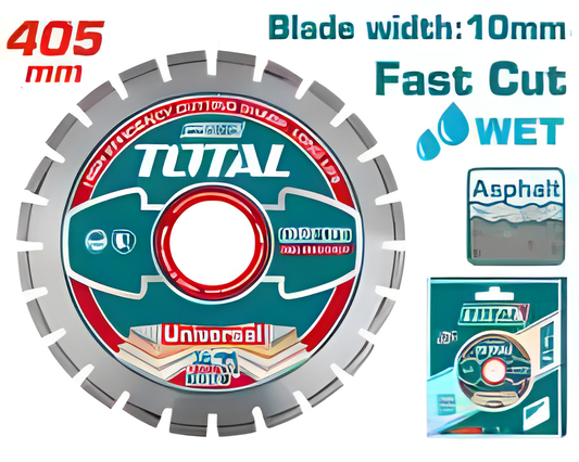 Disque diamanté TOTAL TAC2164051 405 mm spécial asphalte, largeur 10 mm, coupe à eau