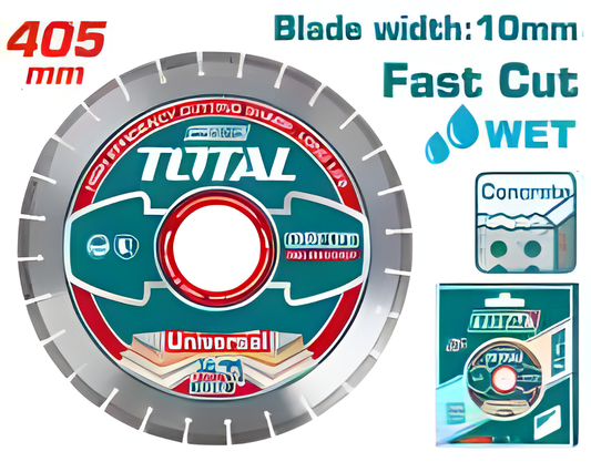 Disque diamanté TOTAL TAC2144052 405 mm spécial béton, coupe à eau, pour scie de sol