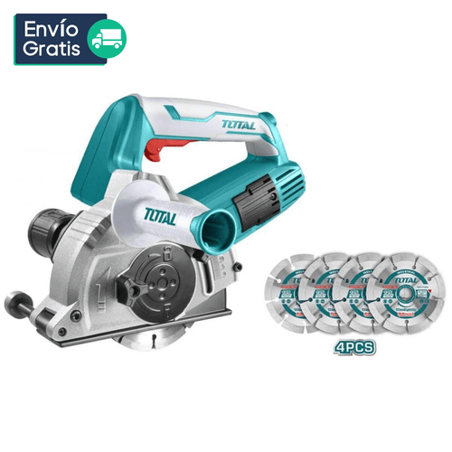 Rainureuse murale TOTAL TWLC1256 1500 W 125 mm avec 4 disques diamant pour saignées de gaines électriques