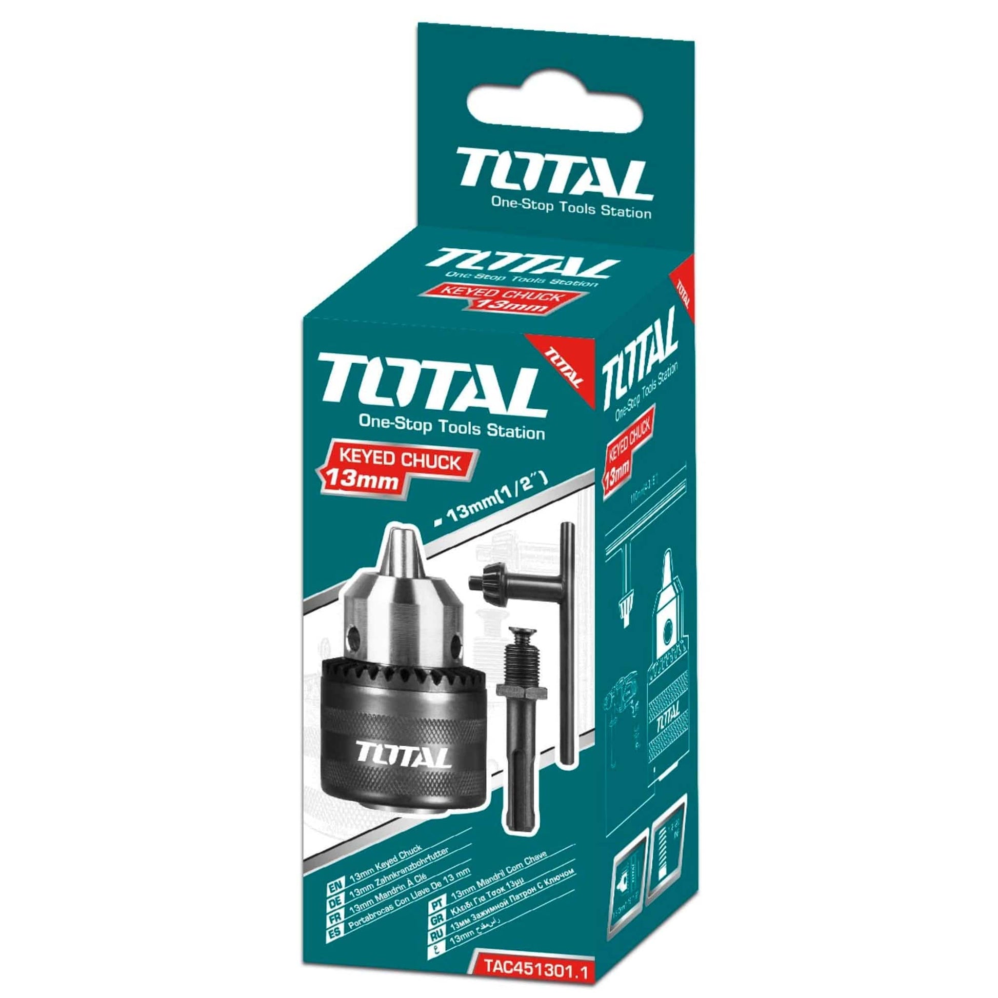TAC451301.1 - Mandrin à clé 13mm avec adaptateur - TOTAL MAROC